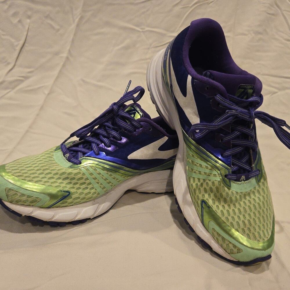 Brooks Launch 2 Green And Purple Women's Running Shoes Size 8